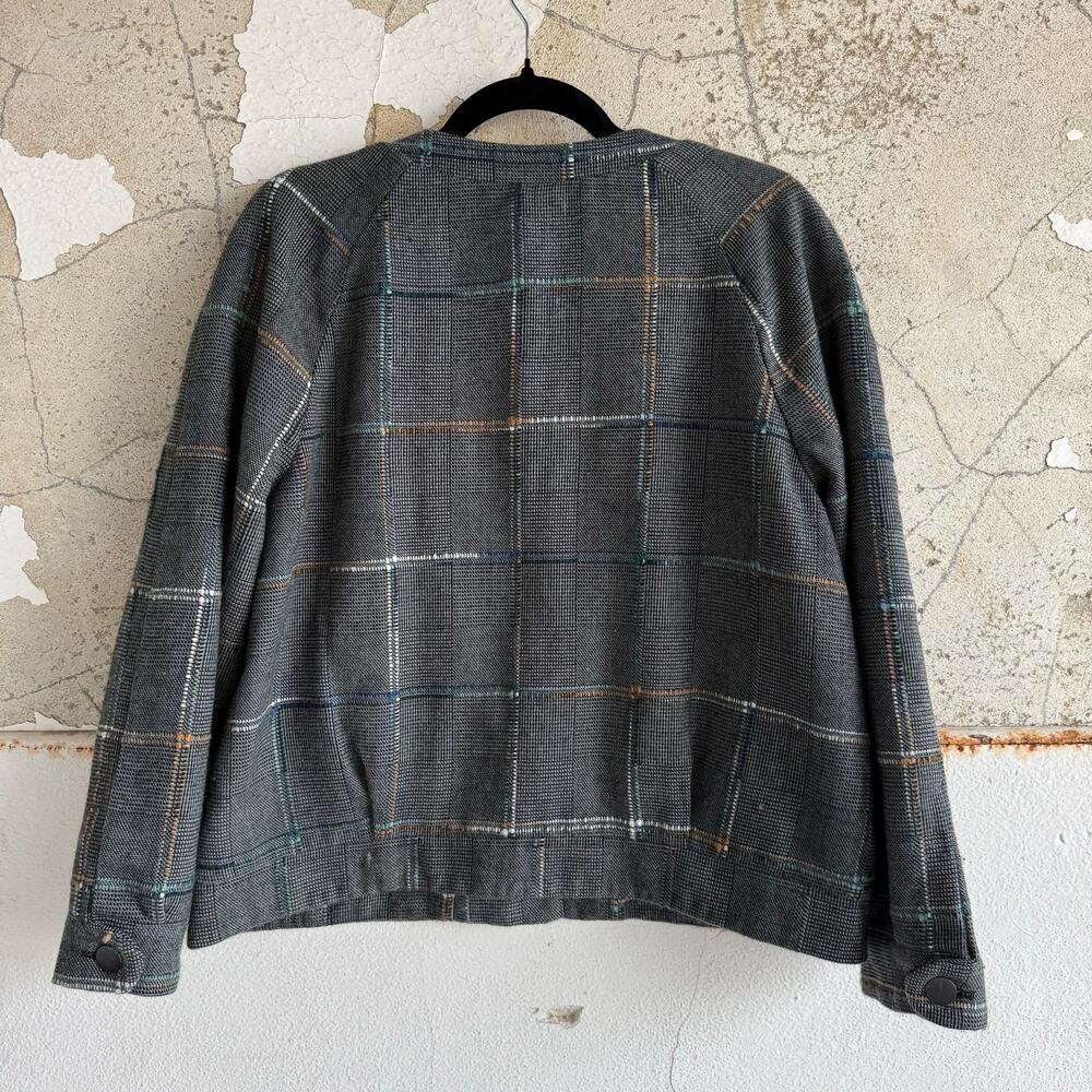 Vtg Plaid Utility Jacket Boxy Crop Fit Womens Petite L Modern Heritage Shacket - Picture 6 of 10